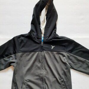 Old Navy Boys Jacket Black Active Zip Hood 6-7 Small